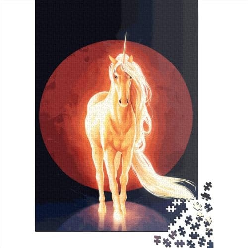 FUmoney Puzzle 1000 Teile Das letzte Einhorn Puzzle Puzzle für Erwachsene und Jugendliche Schwierigkeitsgrad Puzzle Holzpuzzle Lernspiel Spielzeug Familiendekoration 1000 Stück (75 x 50 cm)