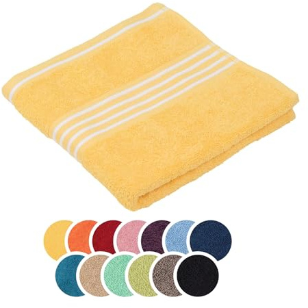 liebling Handtuch Baumwolle, Serie Santos, 500 gr. / m², 50 x 100 cm, Ökotex, 60 Grad, saugstark, schnelltrocknend, Farbe: Sonne