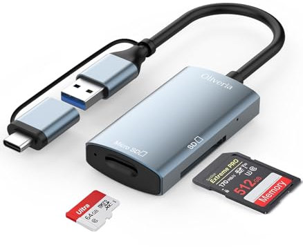 Lecteur de carte SD avec ports USB C 3.0 type C/micro SD vers TF/SD 3.0, pour iPhone 15, Samsung Galaxy S23/S23 Ultra, iPad