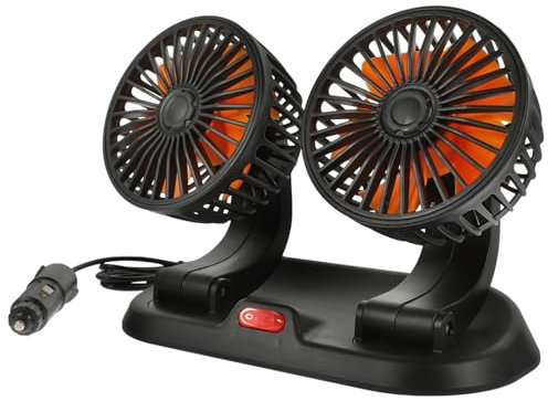 KONTONTY 2 Ventilateurs pour Climatiseurs Portables pour Véhicules Camions Ventilateurs Qui Soufflent De L'Air Froid Ventilateurs De Voiture Portables PP Climatiseur De Voiture
