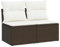 vidaXL 2-TLG. Garten-Sofagarnitur mit Kissen Braun Poly Rattan Akazie
