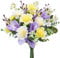 Luabue Fiori Artificiali Decorativi Giallo Lilla Viola Magnolia Champagne Gypsophila con Eucalipto Bouquet di Fiori Finti Fiori Artificiali per Soggiorno Camera da Letto Decorazione Matrimonio