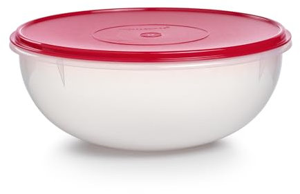 Tupperware Fix N Mix Collection 6.5L Bowl - Clear Bowl with Lipstick Colored Airtight Lid, Dishwasher Safe & BPA Free