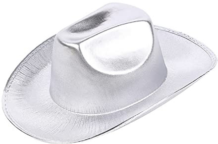 Morain Cowboyhut, Urlaubshut, reflektierende Überraschung für Mädchen und Jungen, für Karneval, Musik, silber, 3-4