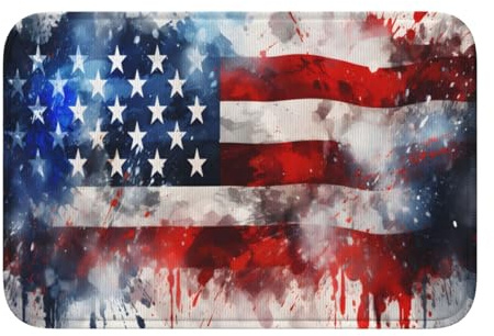 Mexpekil Splash - Zerbino assorbente con bandiera americana, 40 x 60 cm, antiscivolo, per interni ed esterni, per casa e cucina