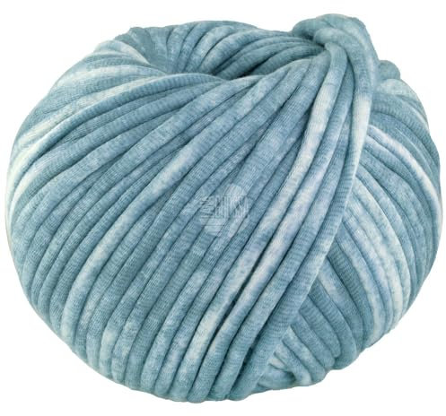 LANA GROSSA Gelato Vintage | Weiches, gefülltes Baumwoll-Schlauchbändchen mit buntem Sprenkeldruck | Handstrickgarn aus 52% Baumwolle & 48% Polyamid | 100g Wolle | 80m Garn FB 106