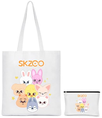 Stray Merch für STAY, Skzoo Jute Tasche, SKZ Jutebeutel und Kosmetiktasche, Kpop Stray Fanartikel Geschenk