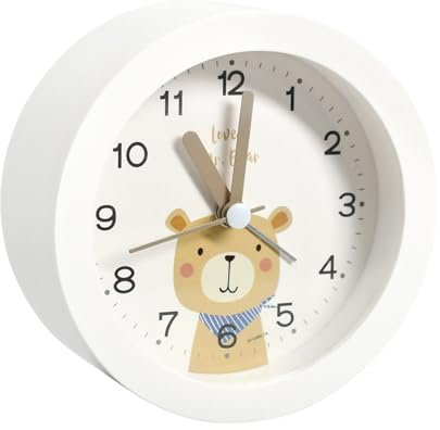 Despertador Infantil Silencioso con Diseño De Ciervo, Luz Nocturna Suave Y Movimiento Sin Tics, A Batería, Ideal para Habitación De Niños Y Niñas