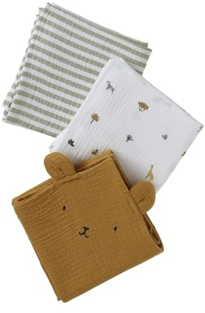 VERTBAUDET Lot De 3 Langes En Gaze De Coton multicolore TU