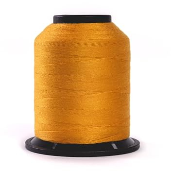 Finesse 100% Polyester, 3ply, 50wt Thread Cones for Quilting and Sewing (Gold, 1,100 Yards)