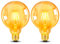 Edison Vintage Glühbirne E27, G95 Globe LED Filament Lampe, 4W Ersetzt 40W Glühlampe, 2200K Warmweiß Bernstein Glas, 400LM, 95mm Durchmesser, Nicht Dimmbar, Retro Beleucht für Haus Café Bar, 2 Stück