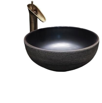 Aufsatzwaschbecken Chinesisches antikes Kunstbecken Jingdezhen Keramikwaschbecken rundes Retro-Badezimmerwaschbecken Handwaschbecken Moderne Arbeitsplatte