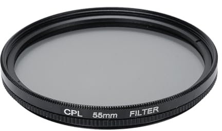Jectse Filtro de Polarizador Circular, Filtro de Lente de Aluminio de Aluminio de Vidrio óptico de Vidrio de Vidrio óptico Antilar Resplandor para Eliminar la Reflexión y Mejorar el (55mm)