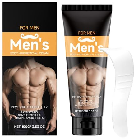 Männer Haarentfernungscreme, 100g, Schnellwirkende Formel für Körperhaare, Sanft zur Haut, für Körper, Arme & Beine - Enthaarungscreme für sensitiv Haut