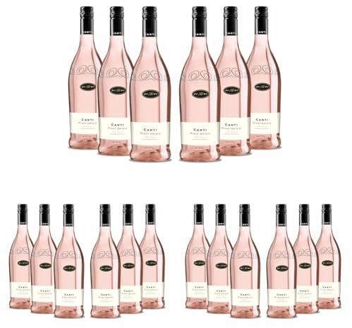 Canti - Pinot Grigio delle Venezie D.O.C., Italian Rosè Dry Wine, Fresh Peachy Flavor With Vibrant Berries and Stone Fruit Taste, 6x750 ml (Pack of 3)