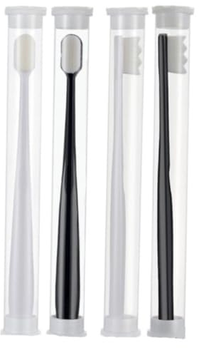 Gogogmee Weiche Mikro Nano Zahnbürsten with Komfortablem Abs Griff 4 Stück-pack für Erwachsene und Sanfter Borstenstruktur zur Effektiven Mundpflege im Haushalt