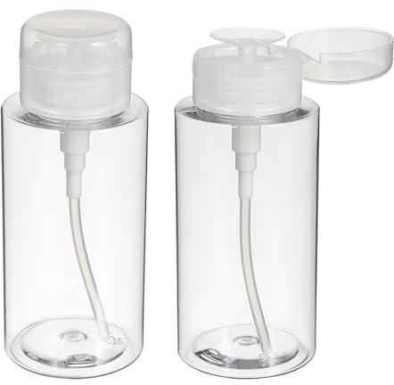 AUTSUPPL Pompe Distributeur 2 Pièces 300 ML Rechargeable Système Anti-Reflux pour Vernis à Ongles et Démaquillant Usage Quotidien