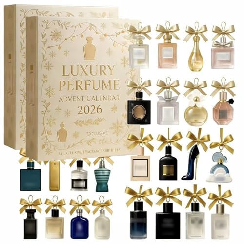 Luxus Parfüm Adventskalender 2026, 24 Tage Parfüm Display Geschenkset, 24 Tage Designer Düfte für Frauen & Männer - Premium Holiday Countdown Geschenke Set (2 Stück-White)