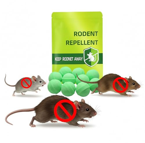 Mouse Repellent 10 Pack with Net Bags, Natural Peppermint Oil Rat and Rodent Deterrent for Indoor Outdoor Use, Long Lasting Plant Based Protection for Home Kitchen Garage Garden Loft Caravan