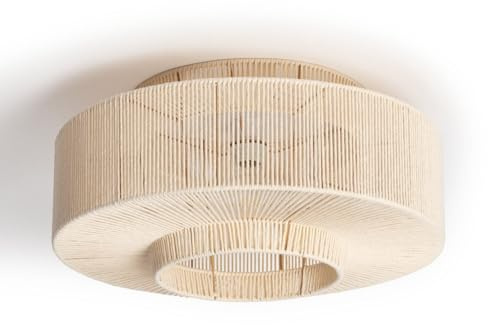LEDKIA LIGHTING Deckenleuchte aus Baumwollseil Alma Für die Küche, das Esszimmer, das Schlafzimmer,M Beige