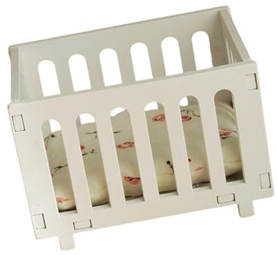 GMBYLBY Crib Wooden Rocking Bed Miniature Doll Crib for Dollhouses Furniture and Imaginative Playtimes Doll Bedding Set for Cradle