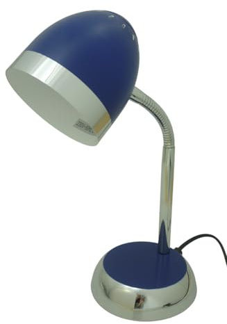 Dapo Schreibtischleuchte TOM blau, verstellbar, H: bis 36 cm, Fassung E14, max. 40W, Tisch-Nachttisch-Kinder-Arbeits-Leuchte-Lampe