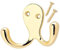 Fort Fasteners Robe Hooks Twin Brass Plated Pack of 4