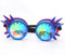 Zaiqun Steampunk-Rave-Brille mit Stacheln und Regenbogengläsern, Kaleidoskop, Cosplay Blau / Violett