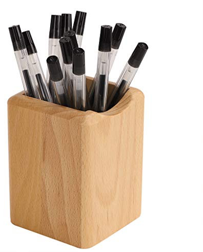 Afinder Holz viereckig Stiftebox Stiftehalter Kinder Stiftköcher Stifteständer Schreibtischbox Stiftablage Stiftebecher Tisch Organizer schön Größ Bleistift Box für Büro Schule