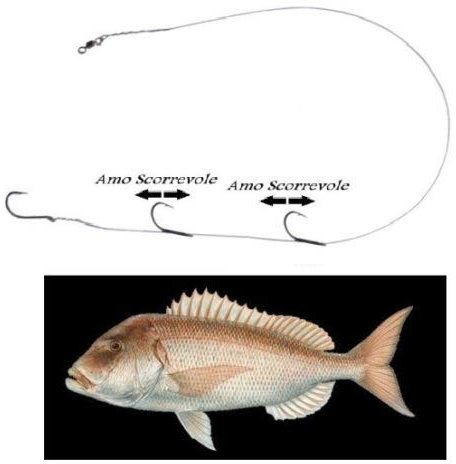 Terminale Acciaio 3 Ami Pesca Dentice Pesce Serra Traina Vivo Surf Casting