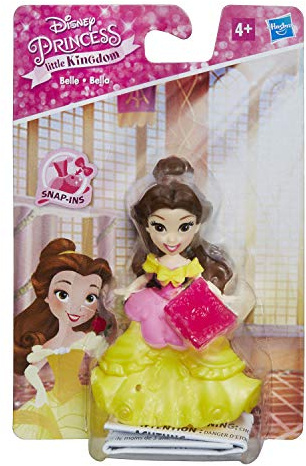 Disney Princess Hasbro Little Kingdom – Belle, Entzückende Puppe mit Outfit und Snap-In Accessoire