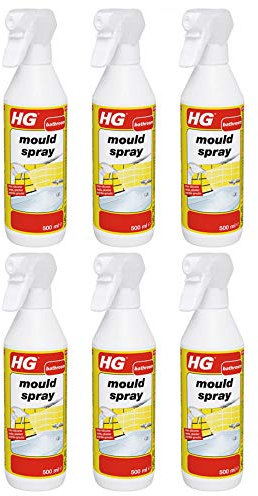 HG Mould Spray & Remover for Kitchen / Bathroom Tiles, Grout & Sealer 500ml (6 Sprays)