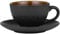 BITZ Tasse, Kaffeetasse mit Untertasse, Steingut, 24 cl, Höhe 6 cm, Schwarz/Amber