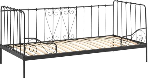 Vipack Kojen-Metallbett Alice Liegefläche 90 x 200 cm Schwarz Schwarz