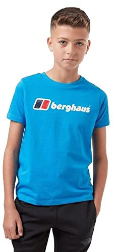 Berghaus Kids' Logo T-Shirt with Short Sleeves, Lightweight Active Fit, Hiking & Outdoor Recreation Clothing (9-10 Years, Blue)