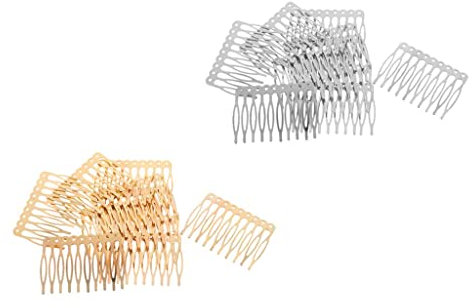 Harilla 20 10 Zähne aus aus Rohling DIY Legierung Haarkamm Clip Bastelzubehör Set