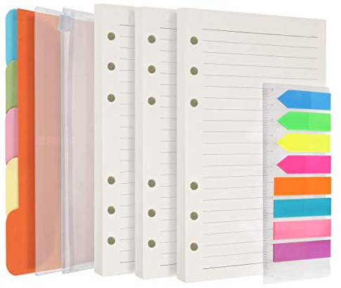 A6 Ringbuch Notizbuch Budget Planer Binder Geldsparende Bargeld Organizer Loseblatt Notizbuch mit 8 Binderumschlägen + 12 Budgetblätter + 45 Papier + 14 Monatsplaner + 5 Trennwände + Aufkleber