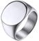 GoldChic Edelstahl Glänzend Poliert Rund Siegelring Silberfarbe Rund Band Ring für Männer Frauen Jungen Punk Style Rolex Ring Ringgröße 70 (22.3) für Freundschaftsring Hochzeitsring