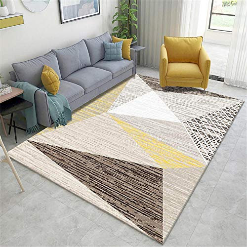 Xiaosua Anti rutsch Teppich grau Teppich Wohnzimmer Grau Fuzzy Großes Dreieck Muster Weicher Teppich Langlebig havatex Teppich 160X200CM Tisch Wohnzimmer 5ft 3''X6ft 6.7''