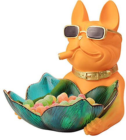 Creatividad Resina Bandeja De Frutas Caramelo Multifuncional para Llaves De Entrada Adornos De Almacenamiento Muebles para El Hogar Regalo De Inauguración De La Casa,Naranja