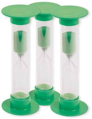 TimeTex Sanduhren-Set 3-tlg. - 5 Minuten - grün - 14,5 cm hoch - 3 Sanduhren mit der gleichen Laufzeit - 61948
