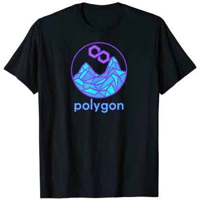 Polygon MATIC Crypto Mountains fliegen zum Mond T-Shirt