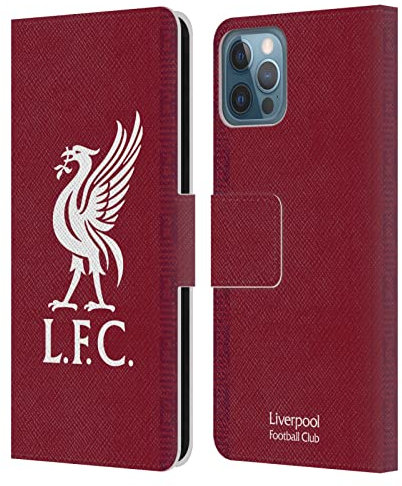 Head Case Designs Officially Licensed Liverpool Football Club Home 2022/23 Kit Leather Wallet Case Compatible With Apple iPhone 12 / iPhone 12 Pro