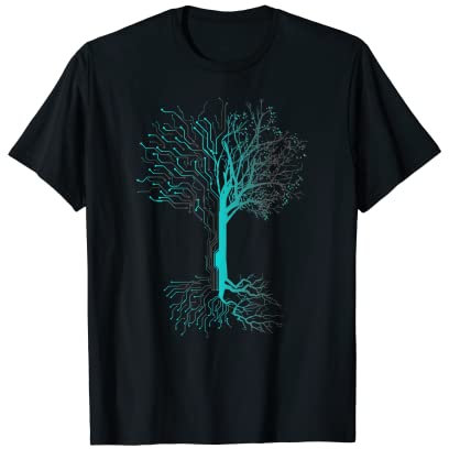Digitaler Baum Informatiker Zocker CPU Computer Schaltplan T-Shirt