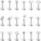 Morfetto 16G fadenlose Push-in-Lippen-Nasenringe für Frauen 316L Edelstahl flache Rückseite Knorpel Tragus Helix Ohrstecker Nasenring Labret Vorwärts Monroe Piercing Schmuck 6MM