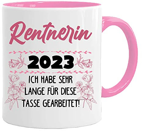 Divertido regalo de jubilación taza de café para jubilados - Jubilada 2023 He trabajado mucho tiempo para esta taza - Divertido regalo de despedida para jubilación - Regalo de despedida.