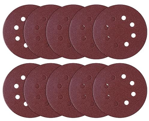 MIDO Professioanl Abrasive 125 mm Sanding Discs 110 PCS Sandpaper 5 Inch 8 Hole Sanding Pads 80 Grit Sanding Disc Hook and Loop Round Orbital Sander Pads for Sanding
