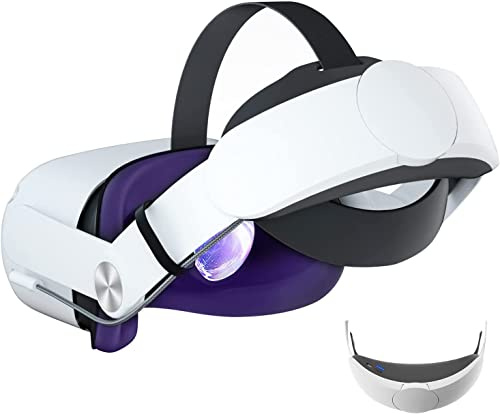 Archetto con batteria per Oculus Quest 2, batteria da 10.000 mAh per 8 ore di riproduzione prolungata, alimentatore VR a ricarica rapida, cinturino regolabile per supporto e bilanciamento