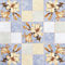 Wachstuch Tischdecke 110 x 140cm, Wachstischdecke abwaschbar, Wachstuchtischdecke wasserabweisend (Lilie blau Creme 118c)