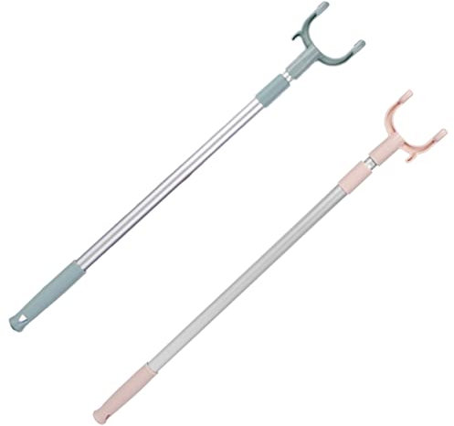 Zerodeko 2 Pezzi Appendiabiti Soffitto Appendiabiti In Metallo Ganci Per Pesanti Bastoncini Per Medicazioni Pesanti Linee Di Panni Per Esterni Asta Telescopica Per Abbigliamento